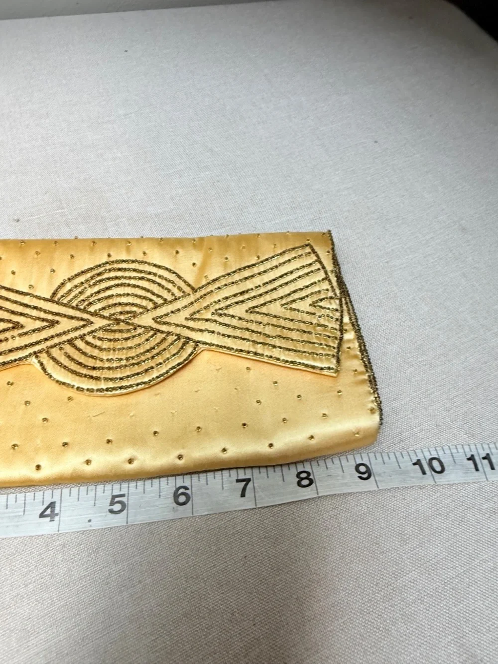 Vintage Art Deco Style Gold La Regale Beaded Clutch Evening Bag